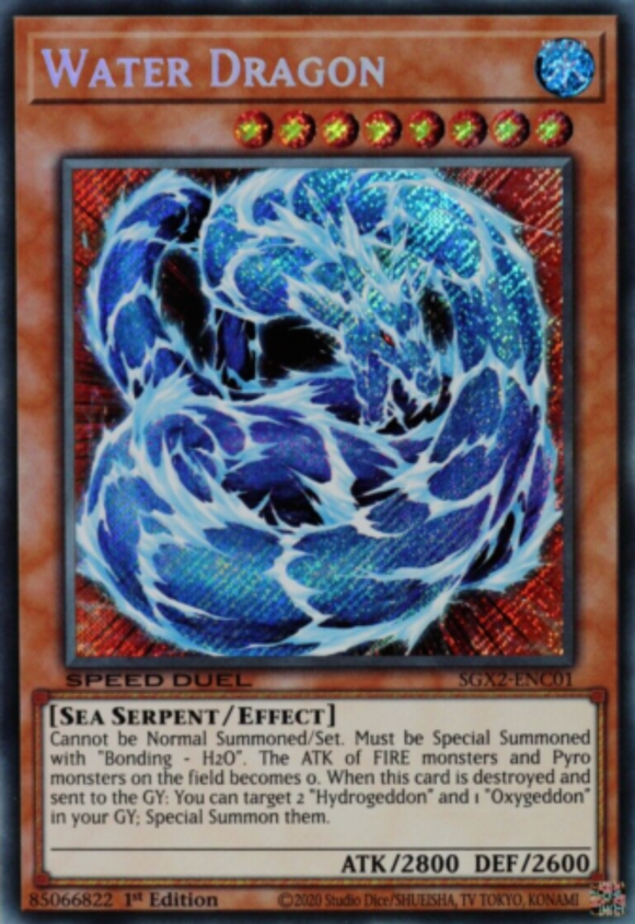 Water Dragon - SGX2-ENC01 - Secret Rare 1st Edition