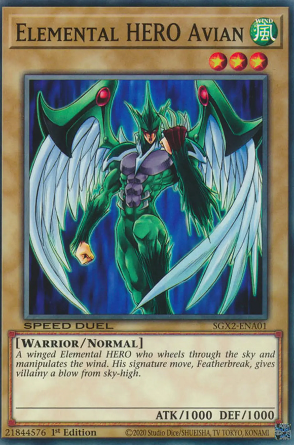 Elemental HERO Avian - SGX2-ENA01 - Common 1st Edition