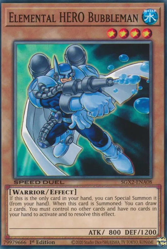 Elemental HERO Bubbleman - SGX2-ENA08 - Common 1st Edition
