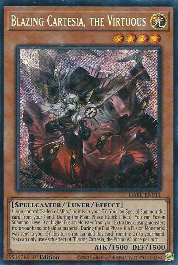 Blazing Cartesia, the Virtuous - DABL-EN011 - Secret Rare 1st Edition