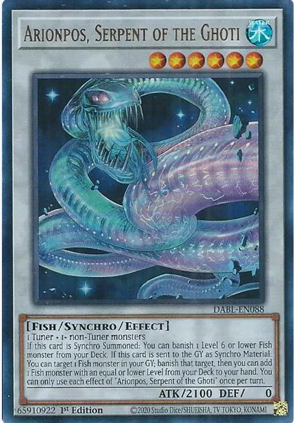 Arionpos, Serpent of the Ghoti - DABL-EN088 - Ultra Rare 1st Edition