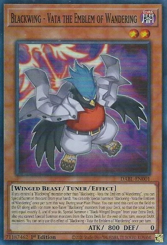 Blackwing - Vata the Emblem of Wandering - DABL-EN001 - Super Rare 1st Edition