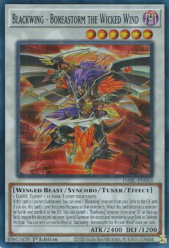 Blackwing - Boreastorm the Wicked Wind - DABL-EN043 - Super Rare 1st Edition