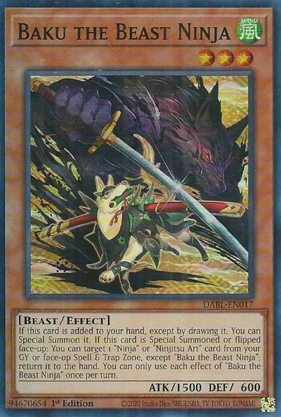 Baku the Beast Ninja - DABL-EN017 - Super Rare 1st Edition