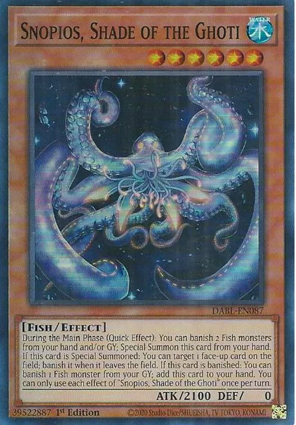 Snopios, Shade of the Ghoti - DABL-EN087 - Super Rare 1st Edition