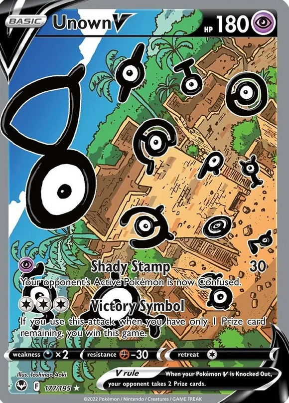 Unown V - 177/195 - Alternate Art Ultra Rare