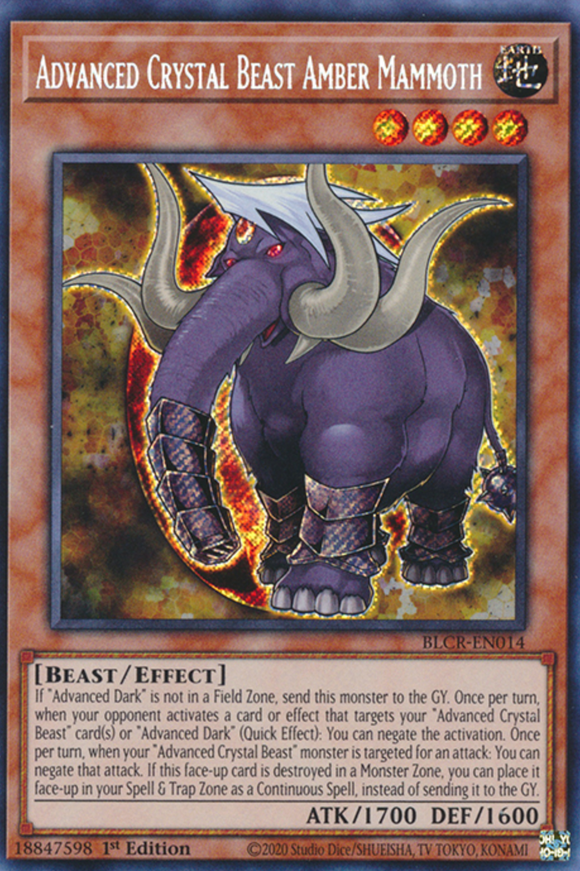 Advanced Crystal Beast Amber Mammoth - BLCR-EN014 - Secret Rare 1st Edition
