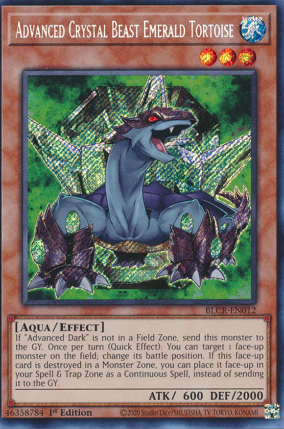 Advanced Crystal Beast Emerald Tortoise - BLCR-EN013 - Secret Rare 1st Edition