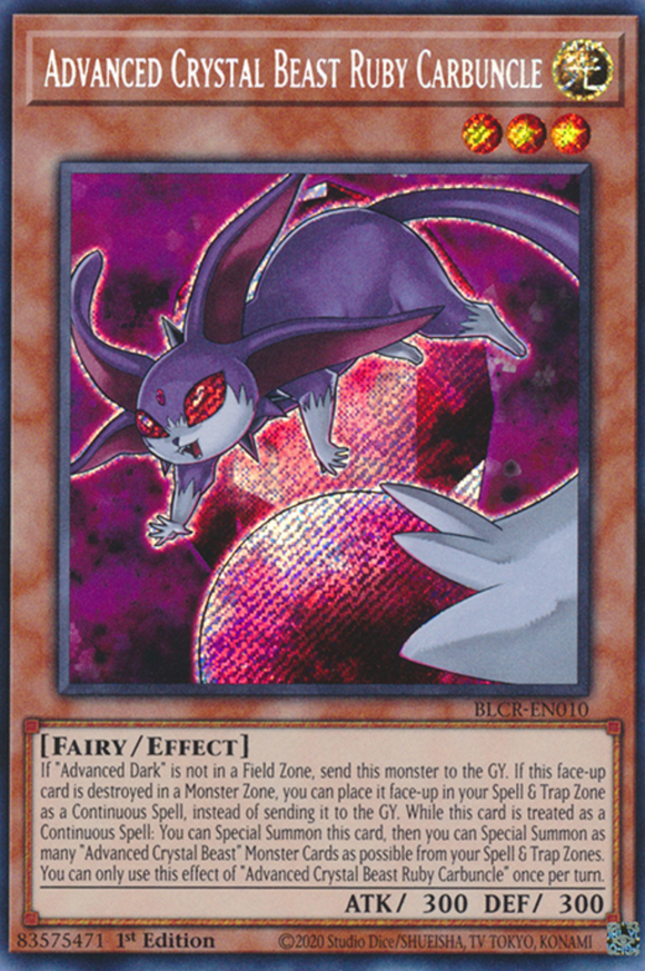 Advanced Crystal Beast Ruby Carbuncle - BLCR-EN010 - Secret Rare 1st Edition