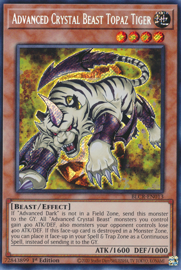 Advanced Crystal Beast Topaz Tiger - BLCR-EN012 - Secret Rare 1st Edition