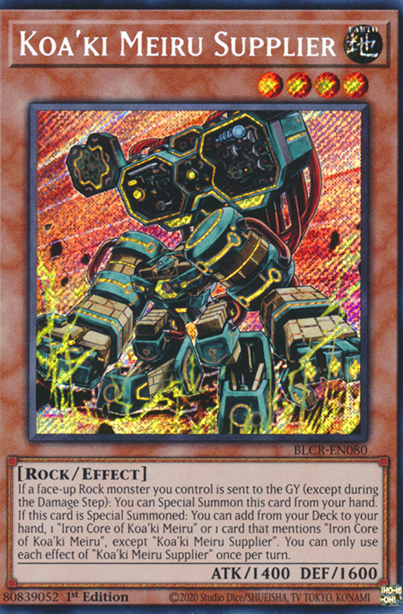 Koa'ki Meiru Supplier - BLCR-EN080 - Secret Rare 1st Edition