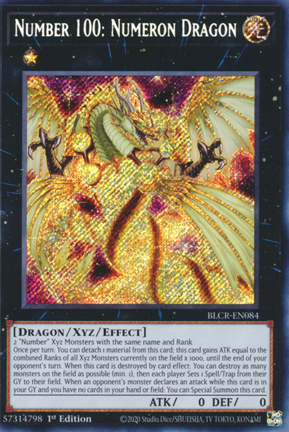 Number 100: Numeron Dragon - BLCR-EN084 - Secret Rare 1st Edition