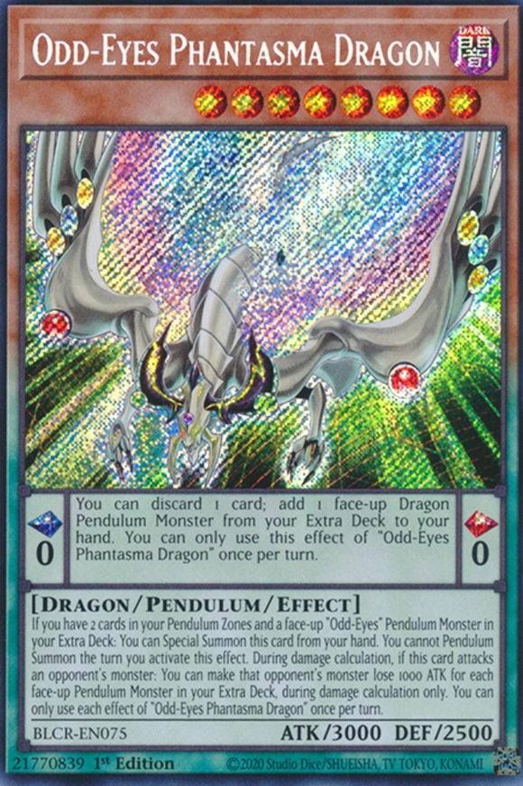 Odd-Eyes Phantasma Dragon - BLCR-EN075 - Secret Rare 1st Edition