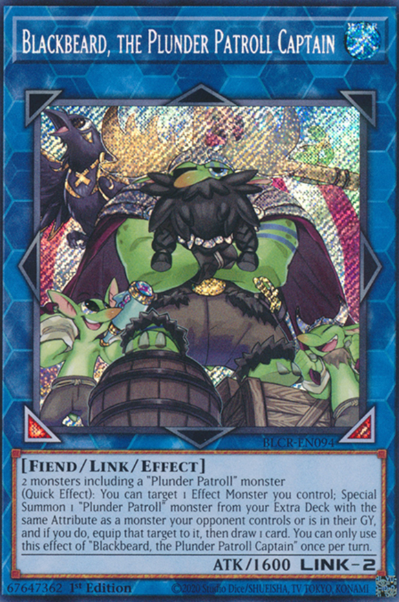 Blackbeard, the Plunder Patroll Captain - BLCR-EN094 - Secret Rare 1st Edition