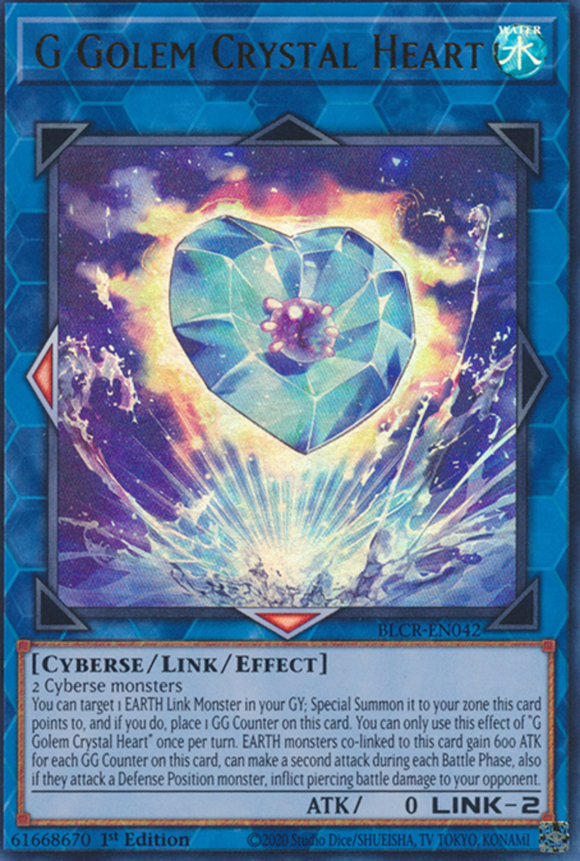 G Golem Crystal Heart - BLCR-EN042 - Ultra Rare 1st Edition