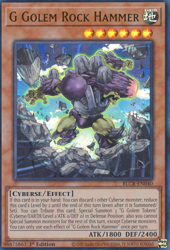 G Golem Rock Hammer - BLCR-EN040 - Ultra Rare 1st Edition