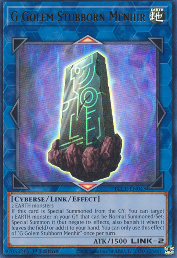 G Golem Stubborn Menhir - BLCR-EN043 - Ultra Rare 1st Edition