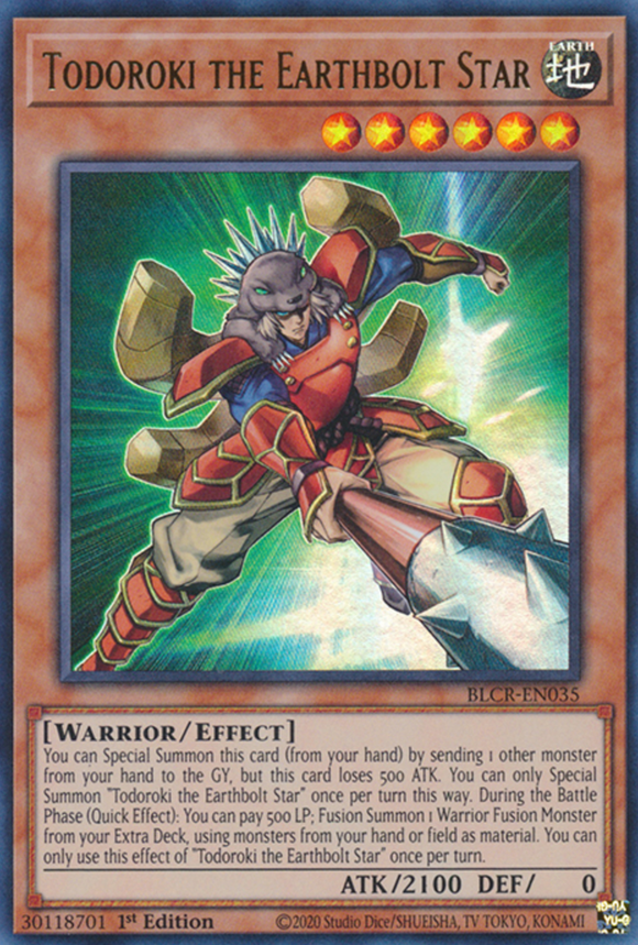 Todoroki the Earthbolt Star - BLCR-EN035 - Ultra Rare 1st Edition