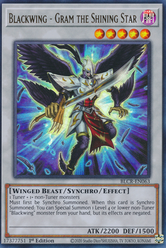 Blackwing - Gram the Shining Star - BLCR-EN063 - Ultra Rare 1st Edition