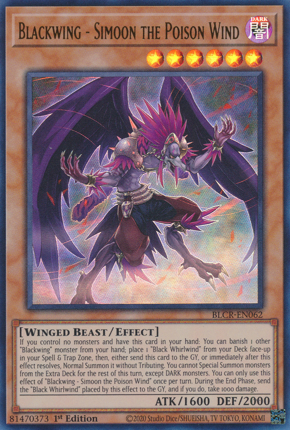 Blackwing - Simoon the Poison Wind - BLCR-EN062 - Ultra Rare 1st Edition