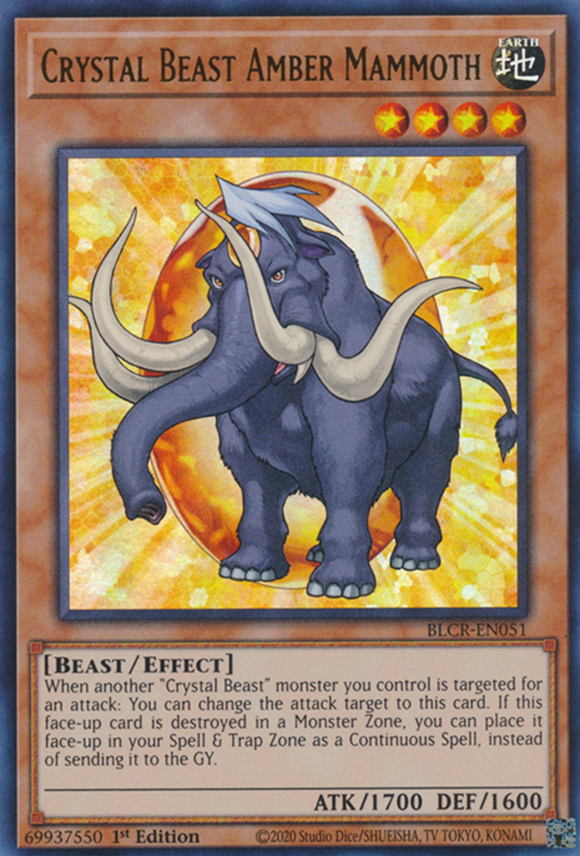 Crystal Beast Amber Mammoth - BLCR-EN051 - Ultra Rare 1st Edition