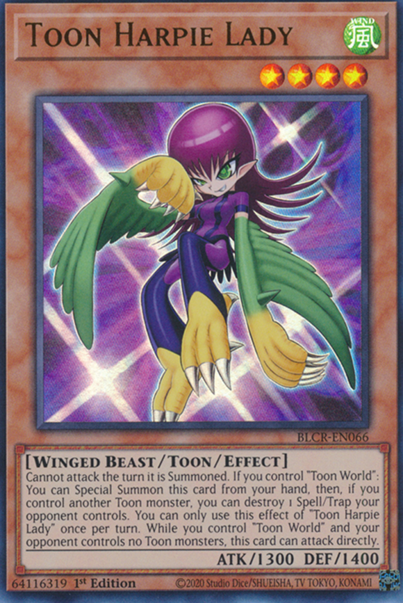 Toon Harpie Lady - BLCR-EN066 - Ultra Rare 1st Edition