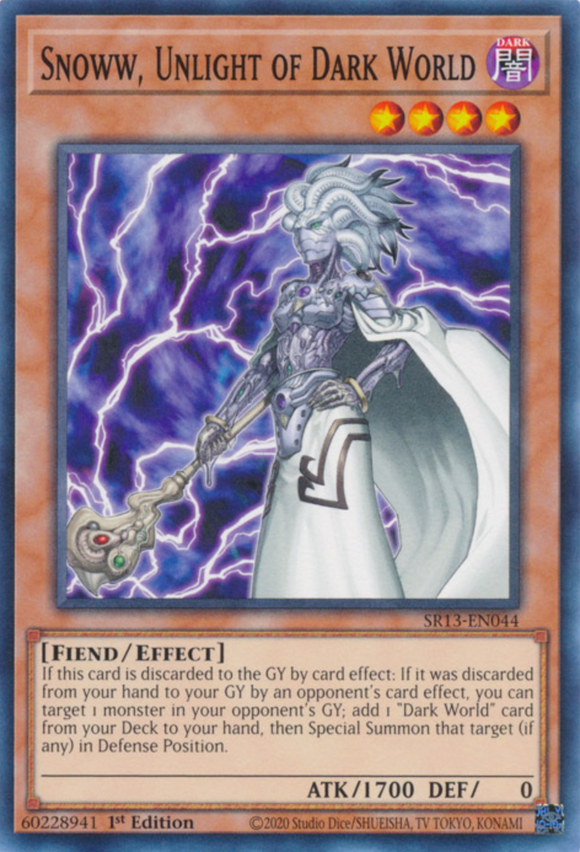 Snoww, Unlight of Dark World - SR13-EN044 - Common 1st Edition