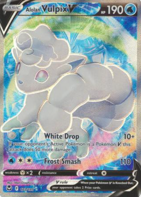 Alolan Vulpix V - 173/195 - Full Art Ultra Rare Essential Cards Alolan Vulpix V - 173/195 - Full Art Ultra Rare Essential Cards
