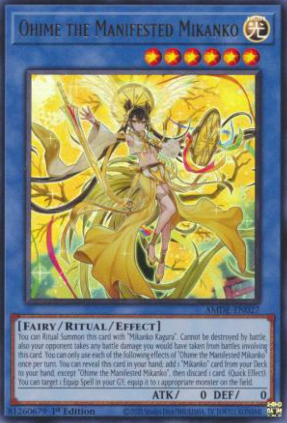 Ohime the Manifested Mikanko - AMDE-EN027 - Ultra Rare 1st Edition