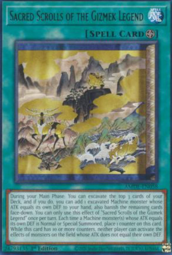 Sacred Scrolls of the Gizmek Legend - AMDE-EN058 - Rare 1st Edition