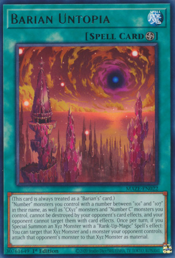 Barian Untopia - MAZE-EN022 - Rare 1st Edition