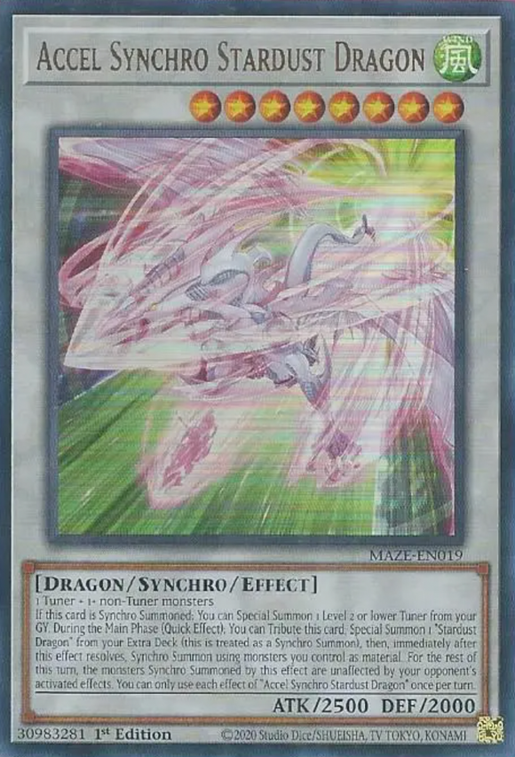 Accel Synchro Stardust Dragon - MAZE-EN019 - Ultra Rare 1st Edition