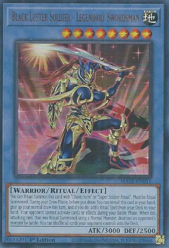 Black Luster Soldier - Legendary Swordsman - MAZE-EN011 - Ultra Rare 1st Edition