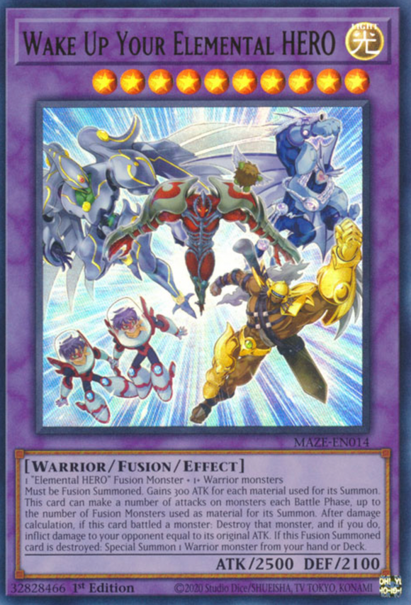 Wake Up Your Elemental HERO - MAZE-EN014 - Ultra Rare 1st Edition