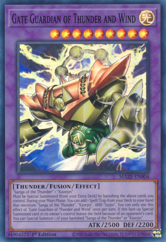 Gate Guardian of Thunder and Wind - MAZE-EN004 - Super Rare 1st Edition