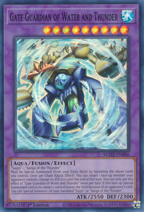 Gate Guardian of Water and Thunder - MAZE-EN006 - Super Rare 1st Edition