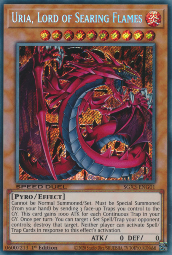 Uria, Lord of Searing Flames - SGX3-ENG01 - Secret Rare 1st Edition