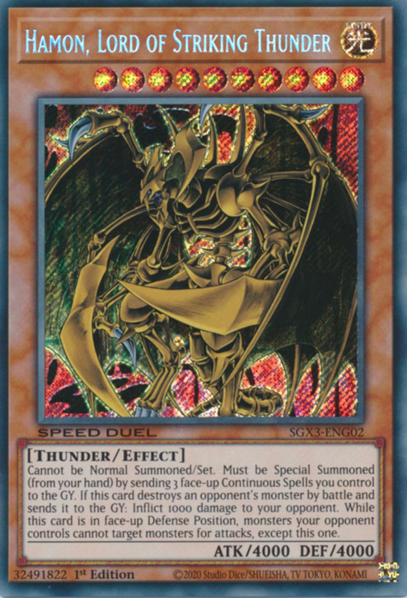 Hamon, Lord of Striking Thunder - SGX3-ENG02 - Secret Rare 1st Edition