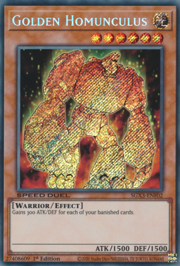 Golden Homunculus - SGX3-ENF02 - Secret Rare 1st Edition