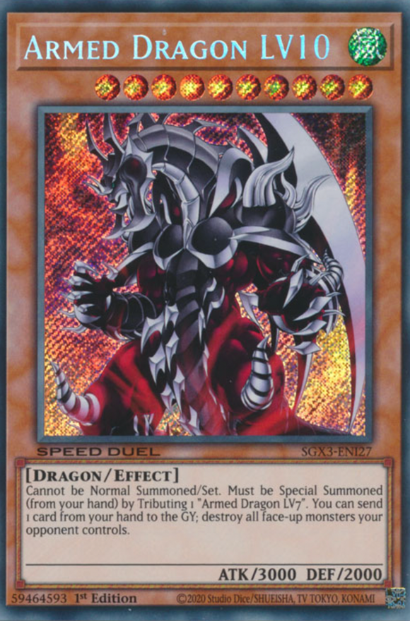 Armed Dragon LV10 - SGX3-ENI27 - Secret Rare 1st Edition