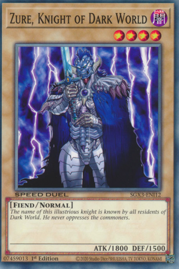 Zure, Knight of Dark World - SGX3-ENI12 - Common 1st Edition