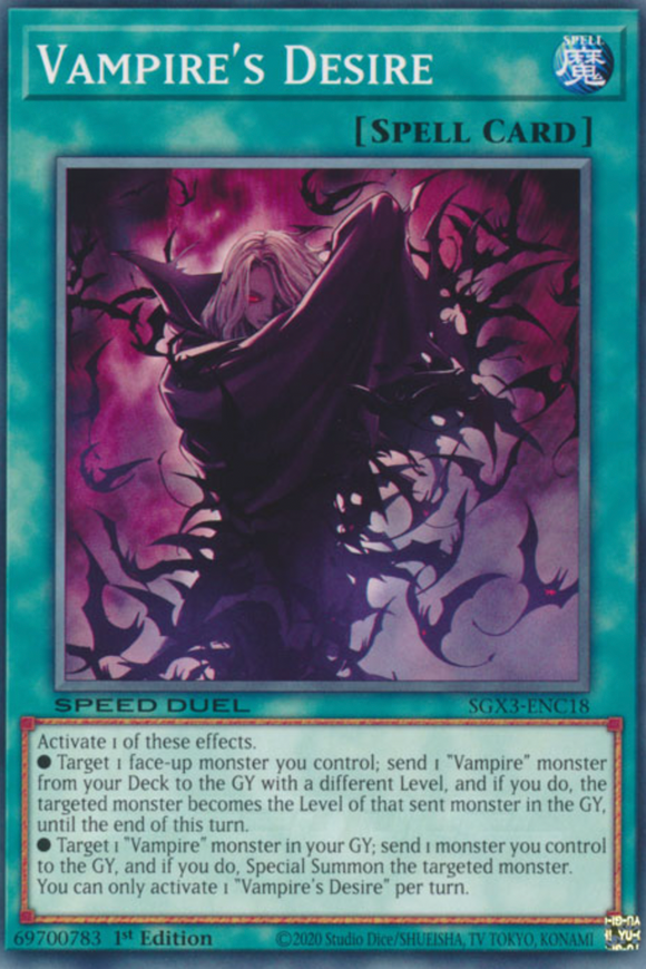 Vampire's Desire - SGX3-ENC18 - Common 1st Edition