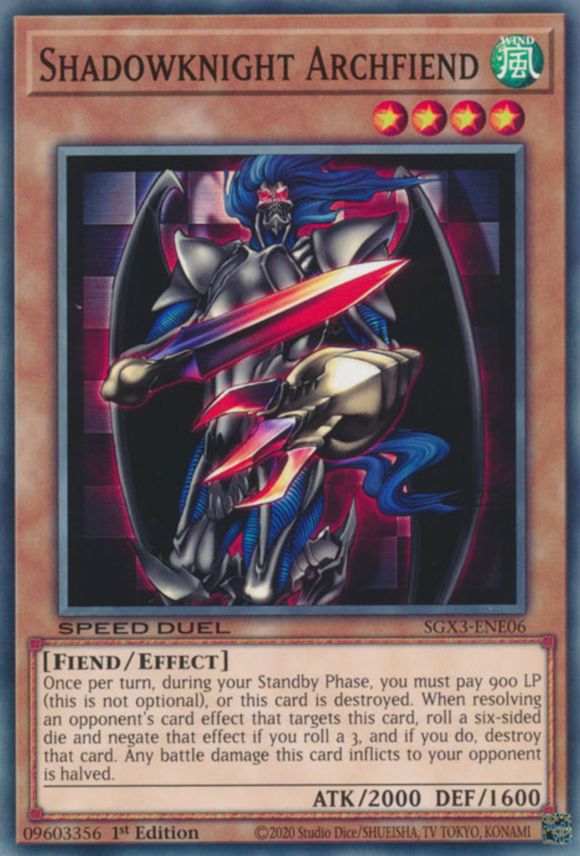 Shadowknight Archfiend - SGX3-ENE06 - Common 1st Edition