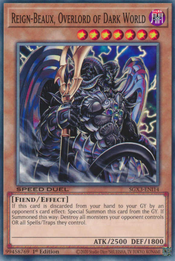 Reign-Beaux, Overlord of Dark World - SGX3-ENI14 - Common 1st Edition