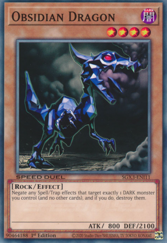 Obsidian Dragon - SGX3-ENI11 - Common 1st Edition