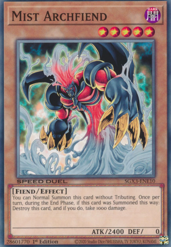 Mist Archfiend - SGX3-ENE10 - Common 1st Edition