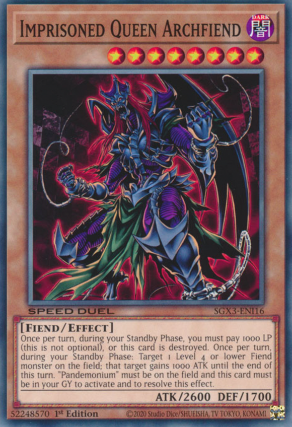Imprisoned Queen Archfiend - SGX3-ENI16 - Common 1st Edition
