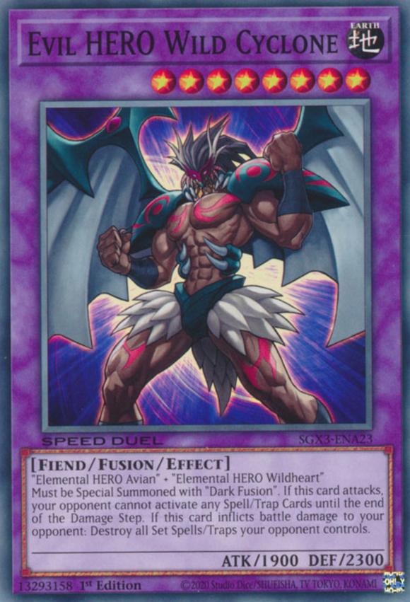 Evil HERO Wild Cyclone - SGX3-ENA23 - Common 1st Edition