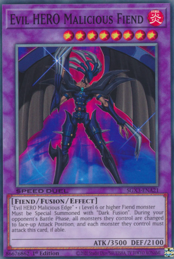 Evil HERO Malicious Fiend - SGX3-ENA21 - Common 1st Edition