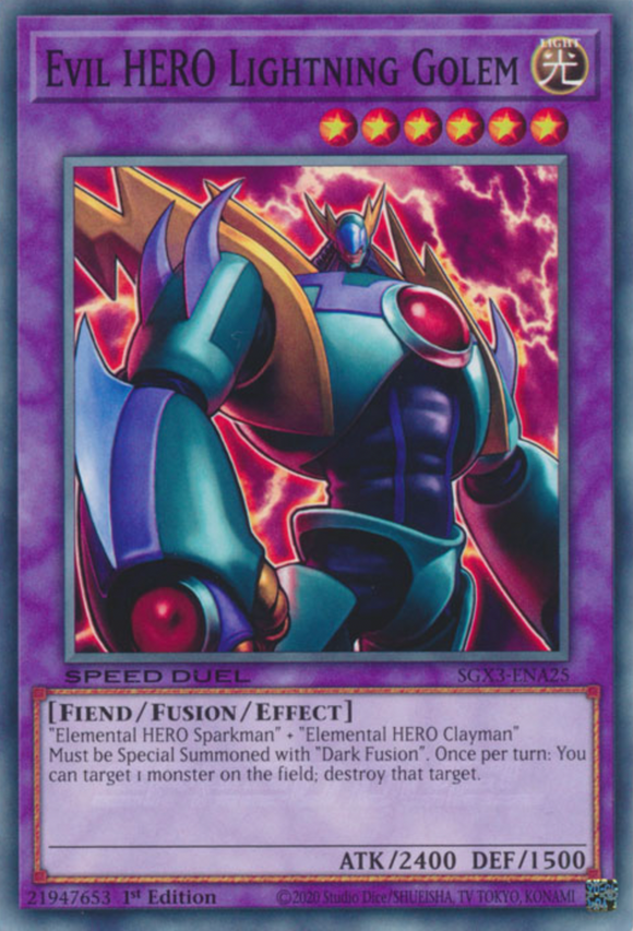 Evil HERO Lightning Golem - SGX3-ENA25 - Common 1st Edition